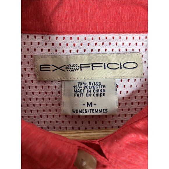 Exofficio Red Long Sleeve Button Shirt Vented Women's Medium - Picture 5 of 9